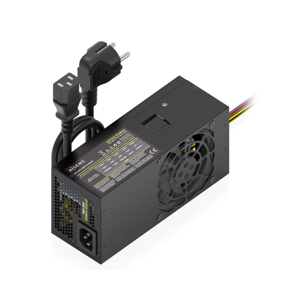 FUENTE ALIMENTACION AISENS TFX 500W CABLE ALIMENTACION OEM NEGRA