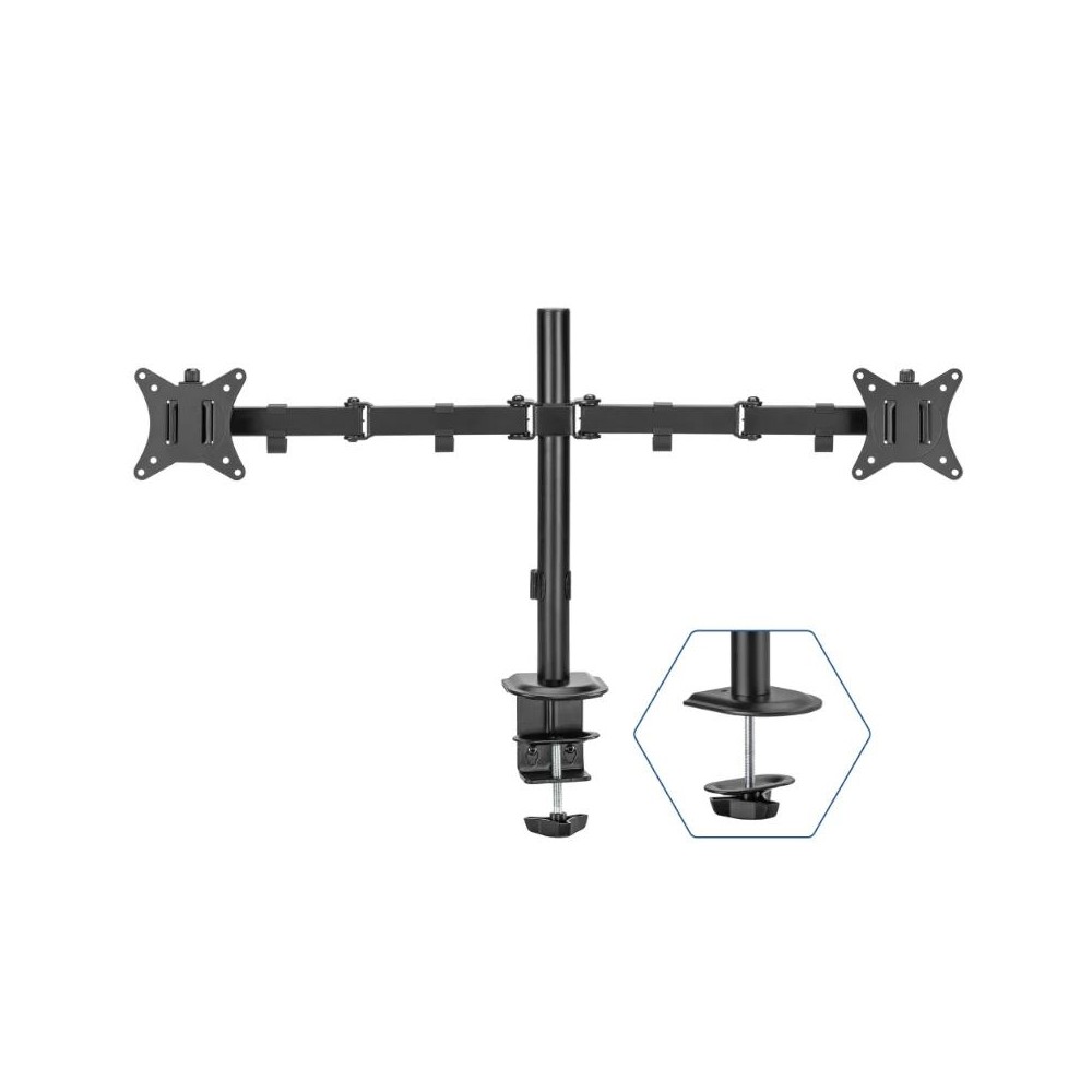 Iggual spm02 soporte pinza mesa 2 monitores 17-32"