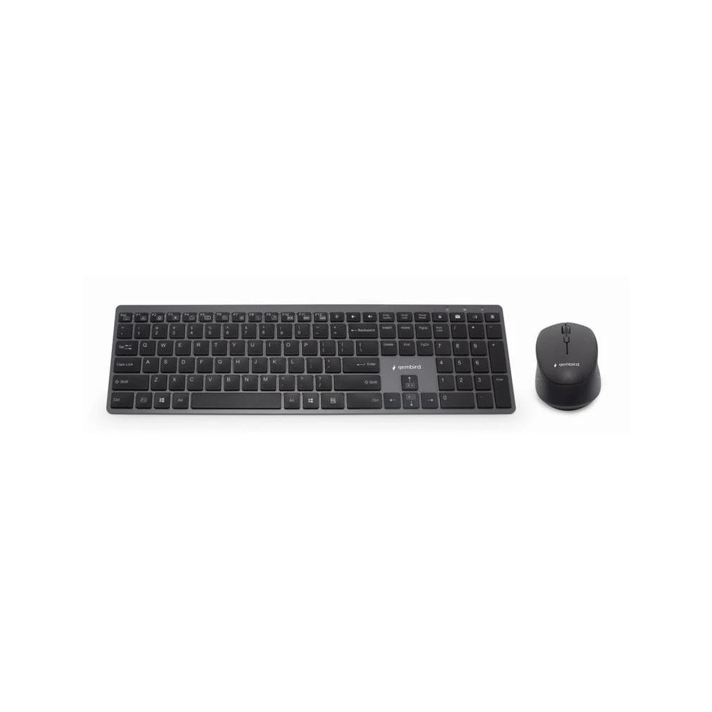 Gembird kit teclado+ratón inalámbr. pro slim negro