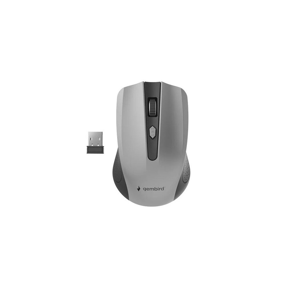 Gembird ratón óptico inalámbr. 1600 dpi negro/gris