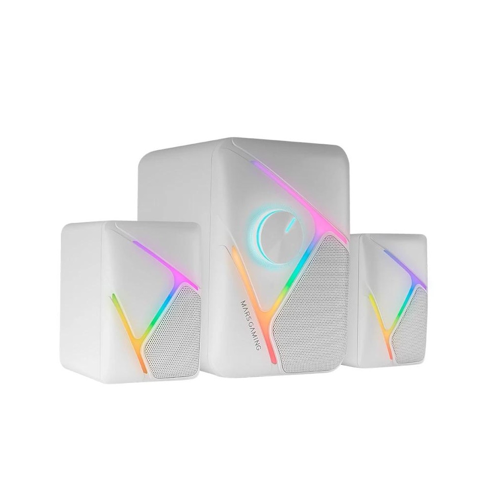 Mars gaming altavoces ms-h21 2.1 35w rgb blanco