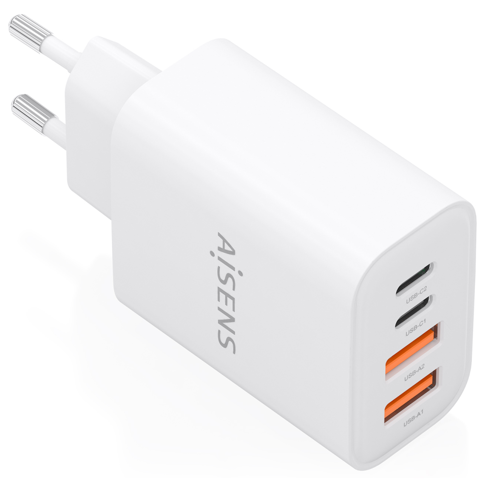 CARGADOR AISENS GaN 32W 2xUSB-C PD3.0 2xUSB-A BLANCO