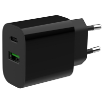 CARGADOR RAPIDO USB GEMBIRD DE 2 PUERTOS Y 20 W, NEGRO