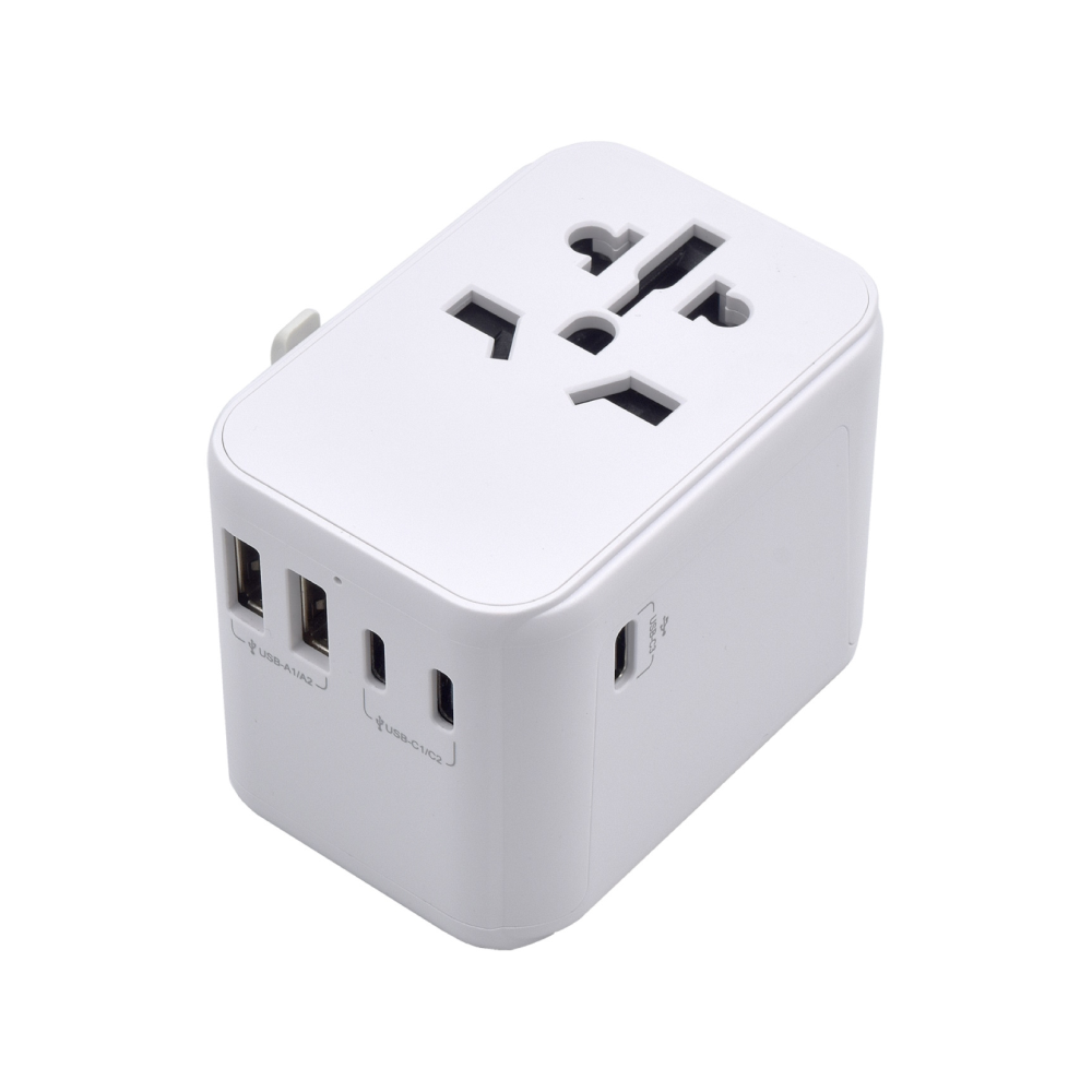 CARGADOR MOVIL EWENT ADAPTADOR DE VIAJE EU/USA/UK/AUS 2-P USB Y 3 TYPE-C