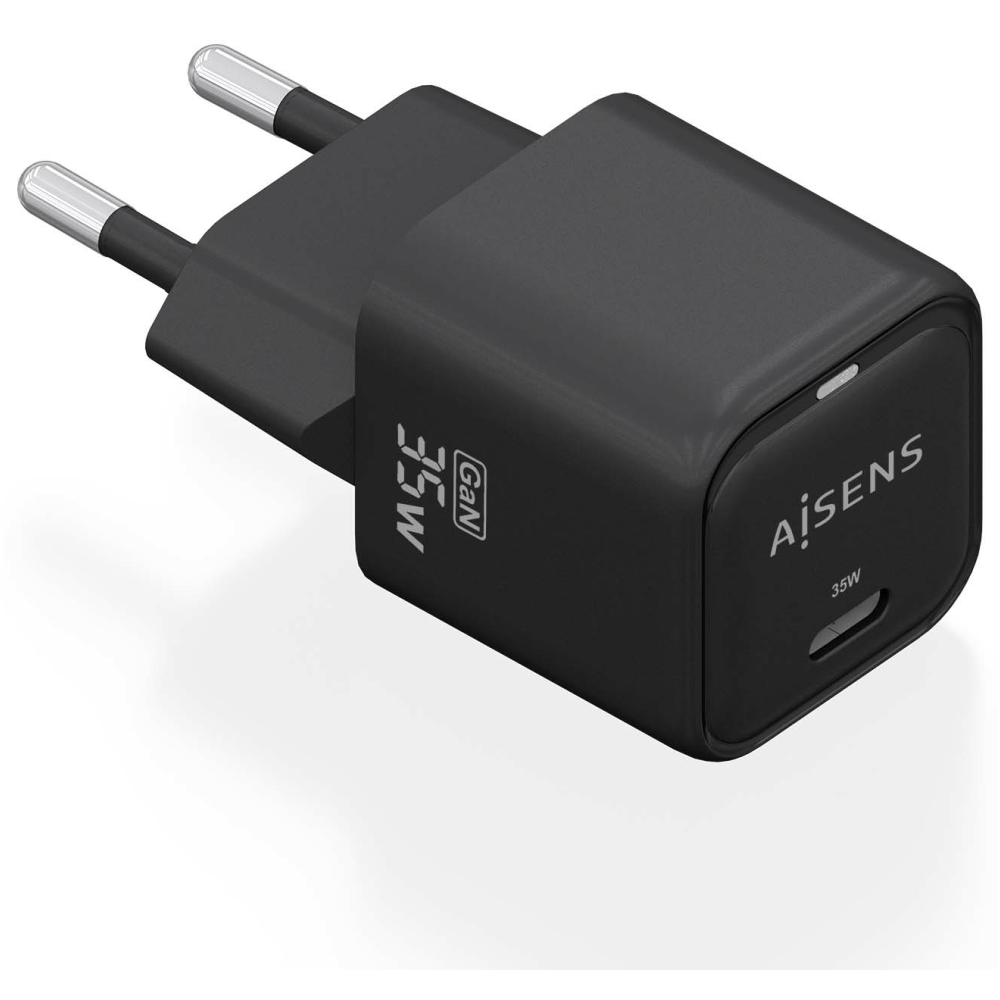 CARGADOR AISENS GAN 35W 1XUSB-C PD3.0 QC4.0 NEGRO