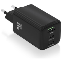 CARGADOR AISENS GAN 65W 2XUSB-C PD3.0 QC4.0 1XUSB-A QC3.0 NEGRO