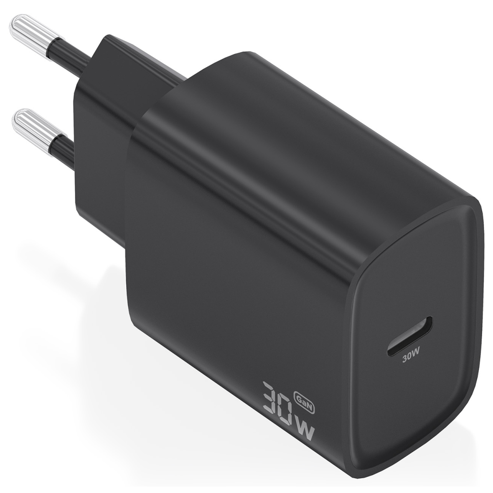 CARGADOR AISENS GAN 30W 1XUSB-C PD3.0 NEGRO