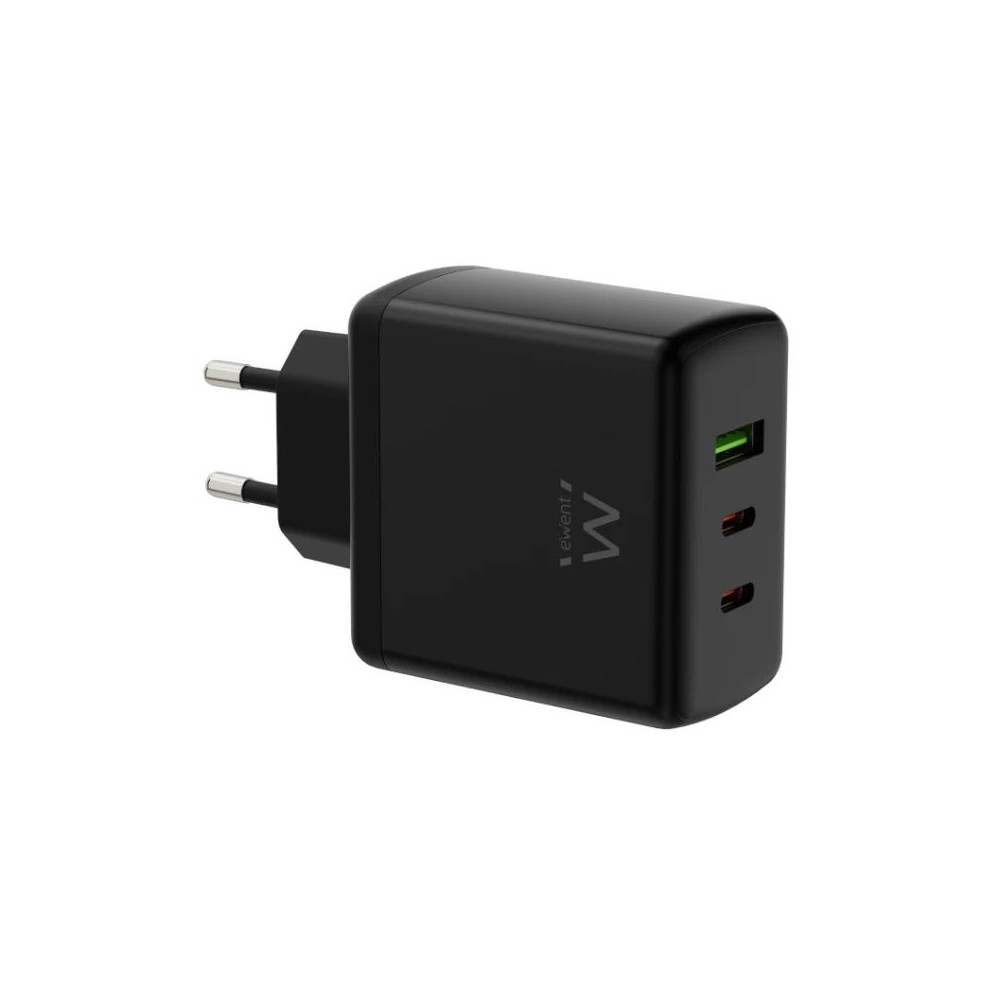 Ewent cargador gan fast 65w 2 usb-c pd-1usb-a qc
