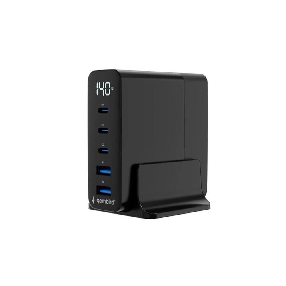 Gembird cargador rápido usb gan 5 puertos 140 w