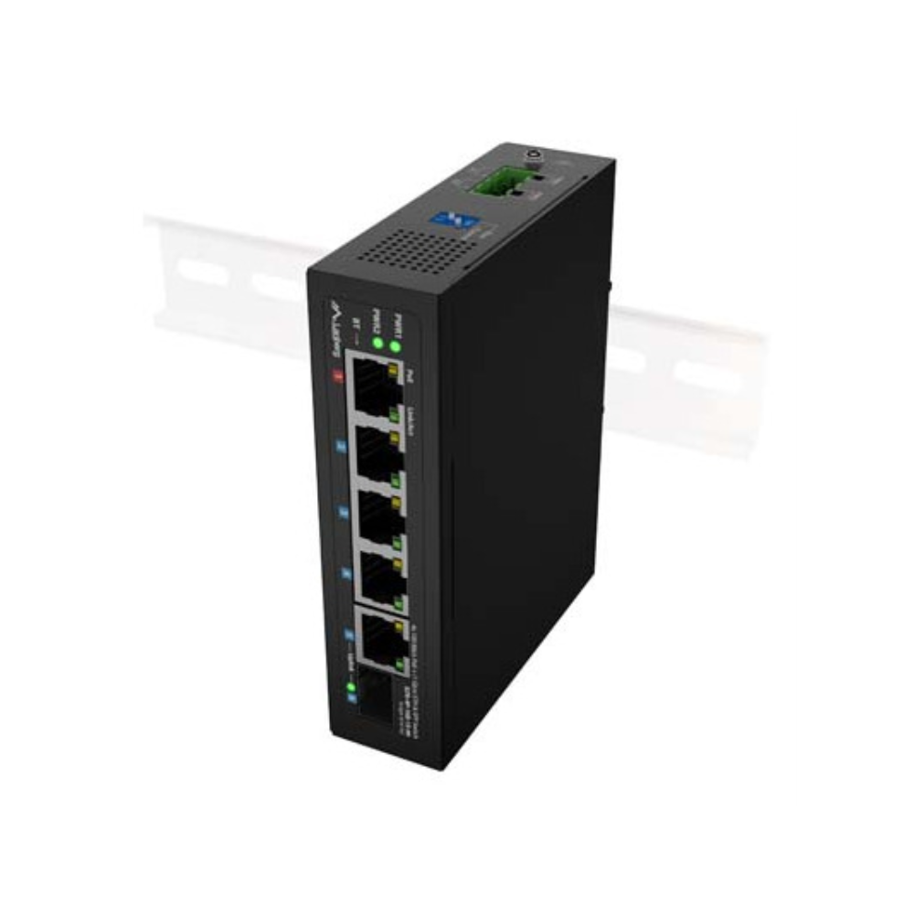 SWITCH LANBERG INDUSTRIAL POE 1XBT 3XAT SFP/ETH DIN FAST ETHERNET SIN GESTION
