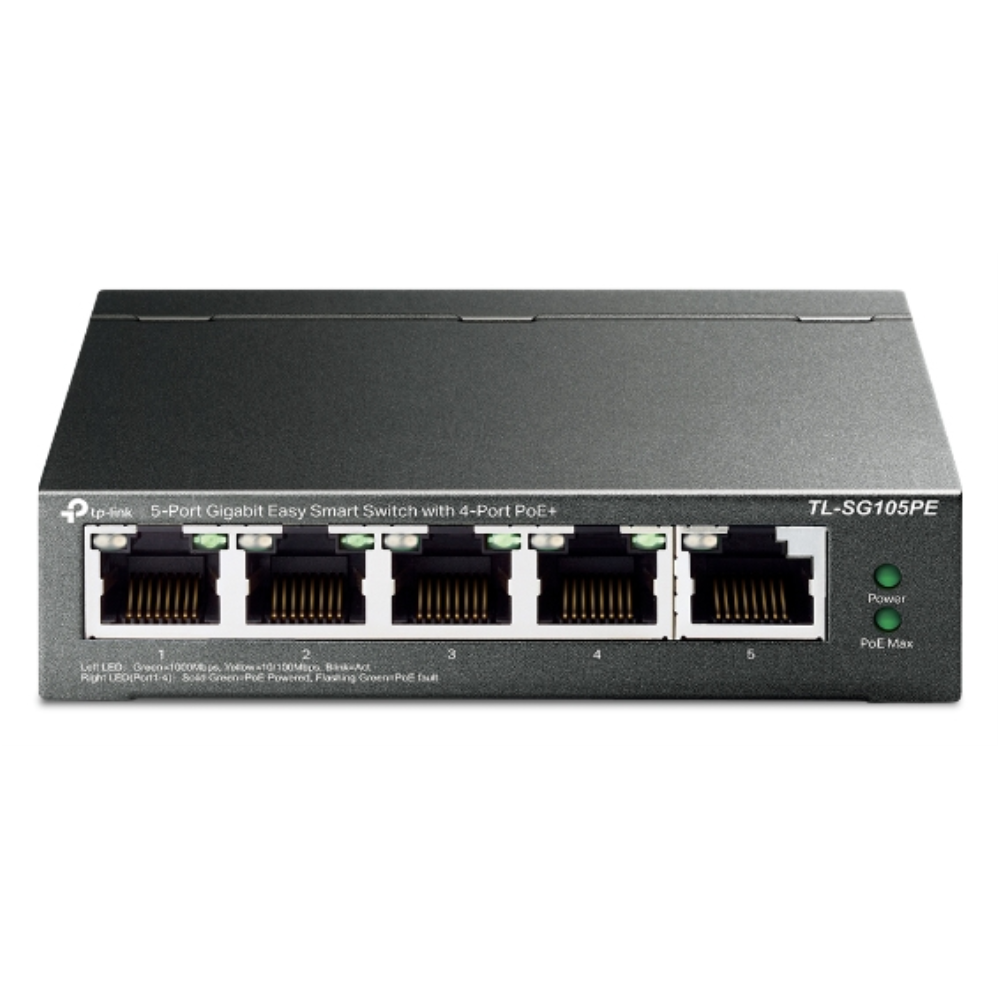 SWITCH TP-LINK 5 PORT GIGABIT EASY SMART 4 PORT POE+