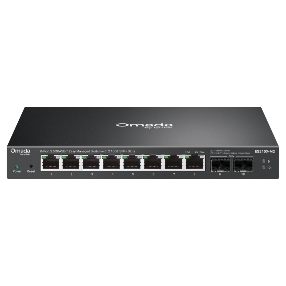SWITCH OMADA ES210X-M2 8-PORT EASY MANAGED SWITCH WITH 2 10GE SFP+ SLOTS