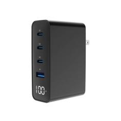 Gembird cargador rápido 4 usb gan 100 w, lcd