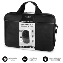 KIT MALETIN+RATON SUBBLIM LAPTOP BAG 15,6" NEGRO