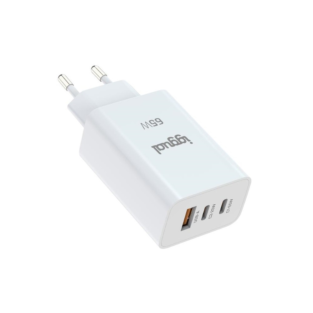 Iggual cargador triple usb-a + 2 x tipo c gan 65w
