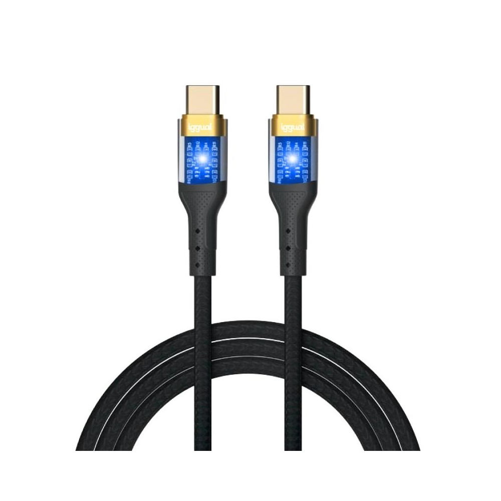 Iggual cable usb-c a tipo c 3a 100 cm trenzado led