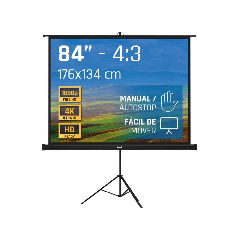 Iggual pantalla 84" 176x134 cm 4:3 tr厓ode+bolsa