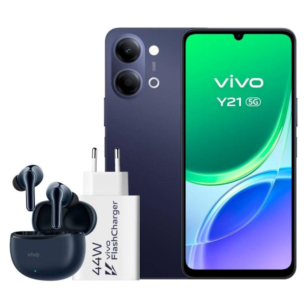 Vivo y21 5g 4gb(+4) 256gb black cargador + auric.