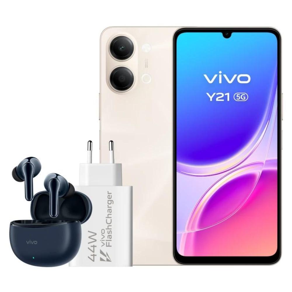 Vivo y21 5g 4gb(+4) 256gb gold cargador + auric.