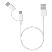 CABLE XIAOMI MI 2-IN-1 MICRO USB-C BLANCO 1M