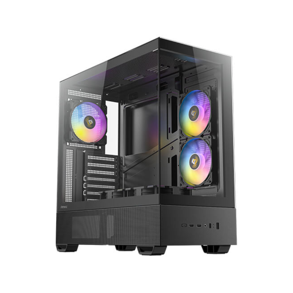 CAJA ANTEC CX705 ARGB MID-TOWER ATX PANORAMICA 270º 5XVENT 120MM PWM
