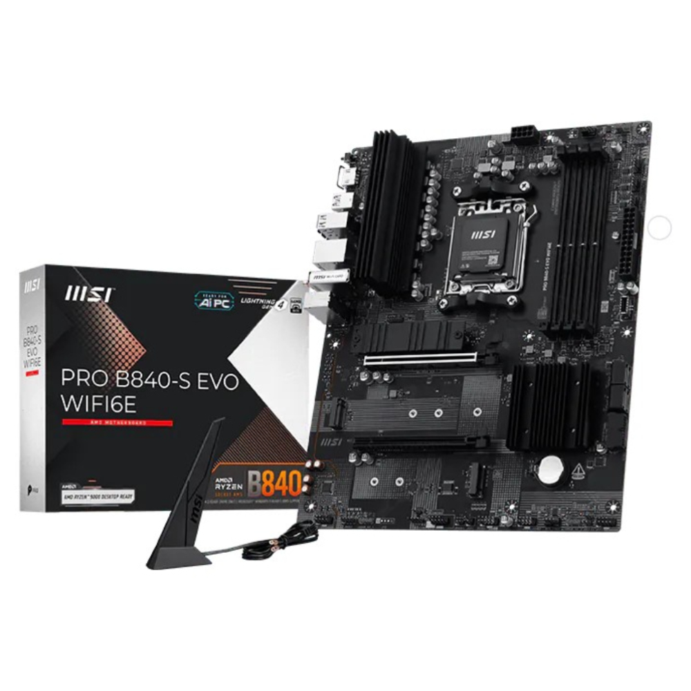PLACA BASE MSI PRO B840-S EVO WIFI6E AM5 4XDDR5