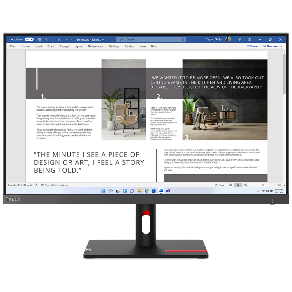 MONITOR LENOVO S27i-30 27" IPS 2 X HDMI VGA 300 NITS