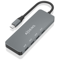 HUB AISENS USB 3.2 GEN2 10G USB-C/M-4XUSB-C/H 15CM GRIS