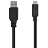CABLE AISENS USB 3.1 GEN2 10GBPS 3A TIPO USB-C M-A M NEGRO 1,5mt