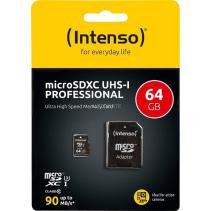 Intenso 3433490 micro sd uhs-i profesional 64gb