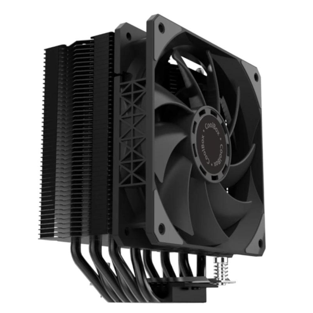 Coolbox disipador cpu 6 heatpipes 240w tdp negro