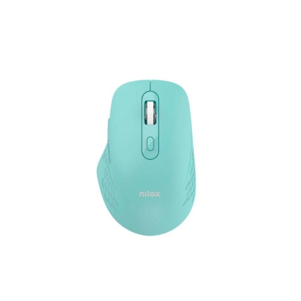 Nilox ratón dual wireless 1600dpi silen. cyan
