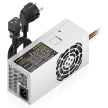 FUENTE ALIMENTACION AISENS TFX 500W CABLE ALIMENTACION OEM PLATA