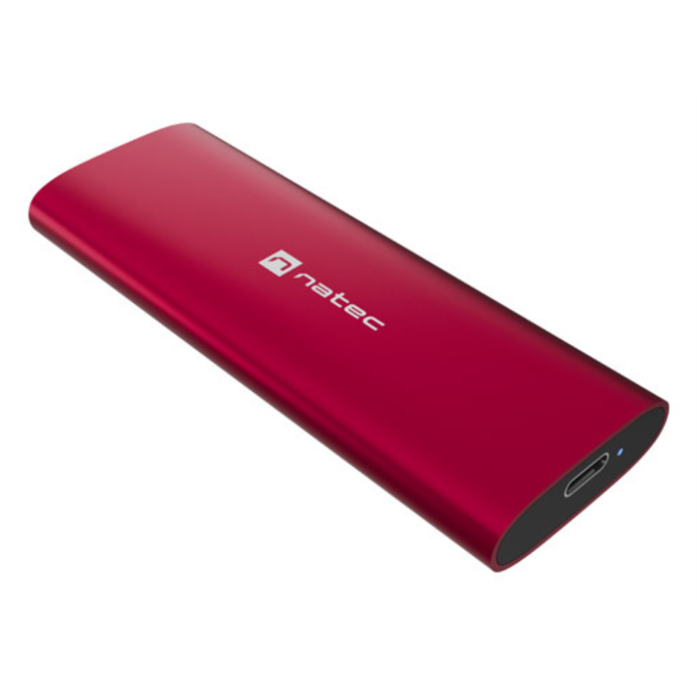 CARCASA SSD NATEC RHINO M.2 NVME LITE USB-C 3.2 GEN 2 ROJO RUBI