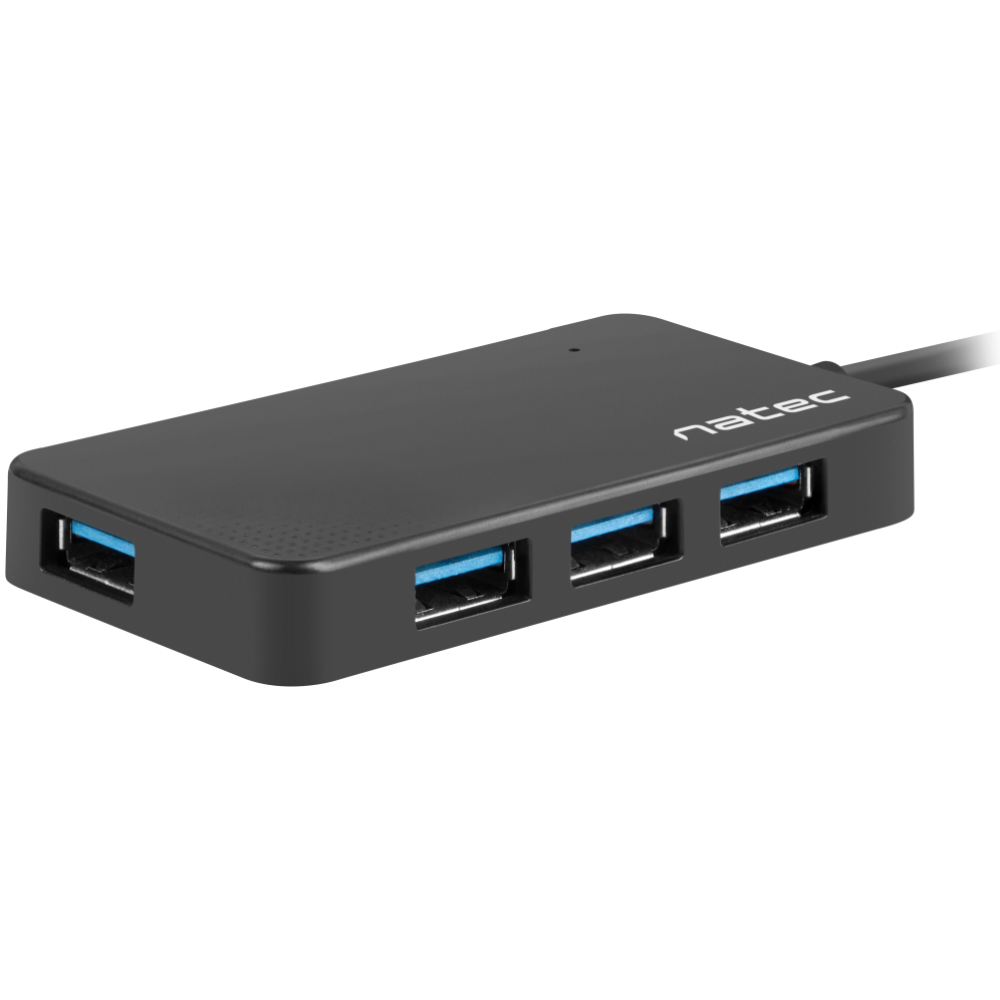 HUB NATEC SILKWORM USB-C 4 PUERTOS USB 3.0 NEGRO