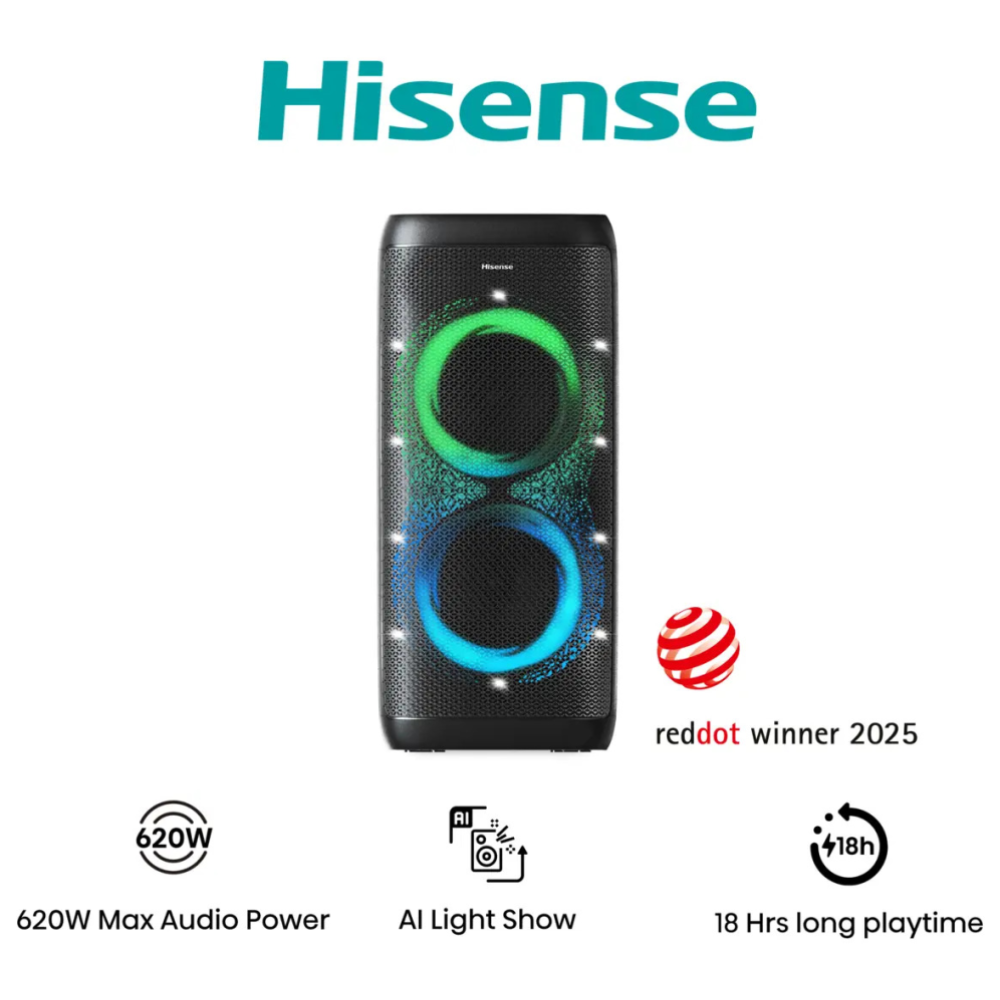ALTAVOCES HISENSE PARTY THUNDER INALAMBRICOS 620W BLUETHOOT 5.4 LED