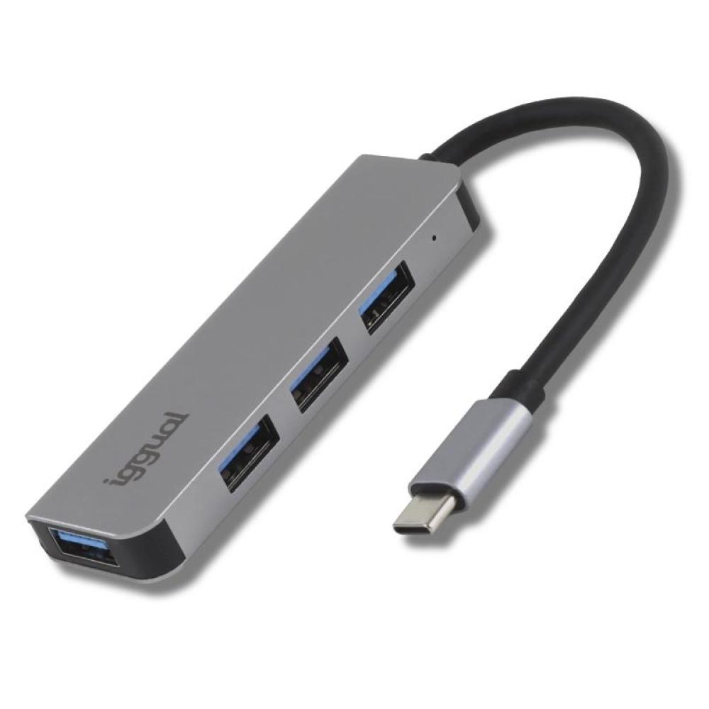 Iggual hub usb 3.0 tipo c x 4 puertos usb-a 3.0