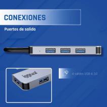 Iggual hub usb 3.0 tipo c x 4 puertos usb-a 3.0