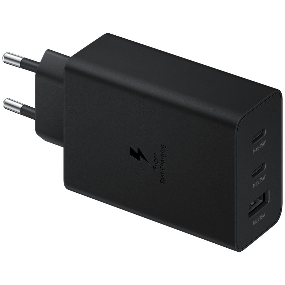 CARGADOR TRIO SAMSUNG EP-T65302XUSB-C 1XUSB-A 65W NEGRO SIN CABLE