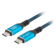 CABLE USB-C 4.0 LANBERG MACHO/MACHO 1M 240W 8K 60HZ NEGRO/AZUL