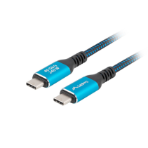 CABLE USB-C 4.0 LANBERG MACHO/MACHO 2M 240W 8K 60HZ NEGRO/AZUL