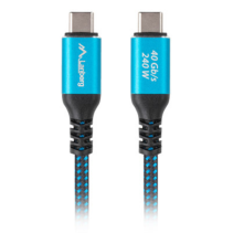 CABLE USB C 4.0 LANBERG M/M 40GB/S PD240W 8K60HZ 0.5M NEGRO/AZUL